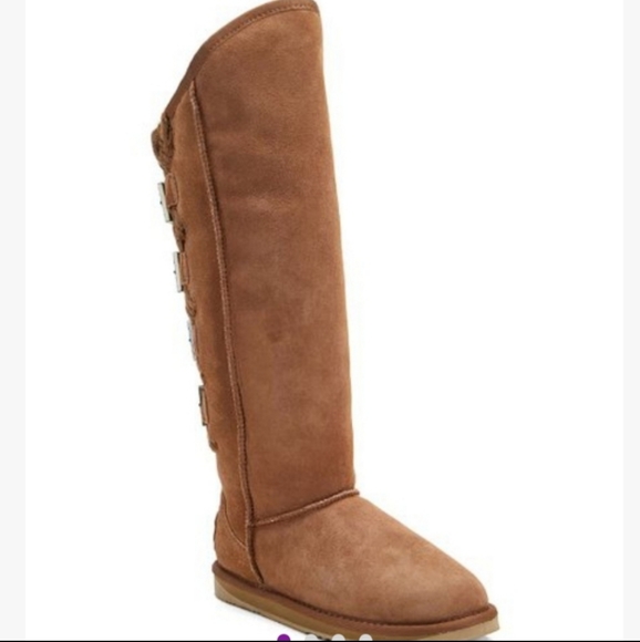 Australia Luxe Collective Spartan Suede Knit X-Tall Boot in Chestnut #470 - Picture 3 of 6